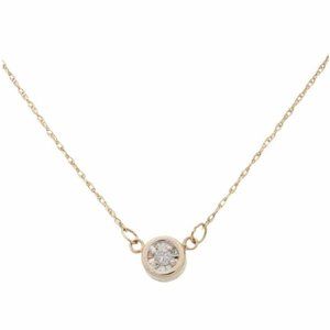 Solitaire .05 CT Diamond Twisted Cable Chain Necklace 19”